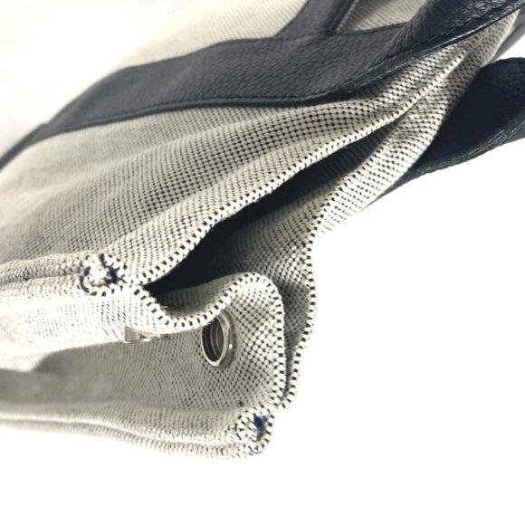 HERMES Sac Arne MM Bag Hand Bag Tote Bag Toile H / Leather Black/gray - Picture 4 of 15